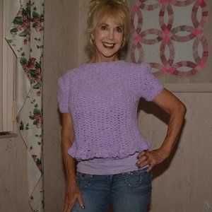 Hand crochet crop sweater